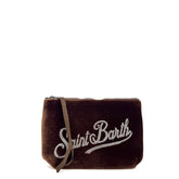 Pochette SAINT BARTH ALINE VELVET STRASS - Cammello 00245I